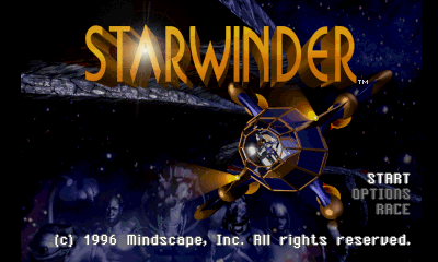 Starwinder - The Ultimate Space Race Title Screen